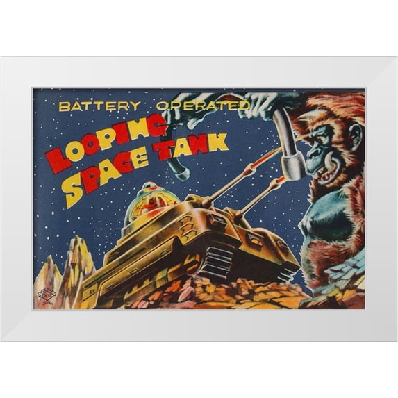 Retrotrans 32x23 White Modern Wood Framed Museum Art Print Titled - Looping Space Tank