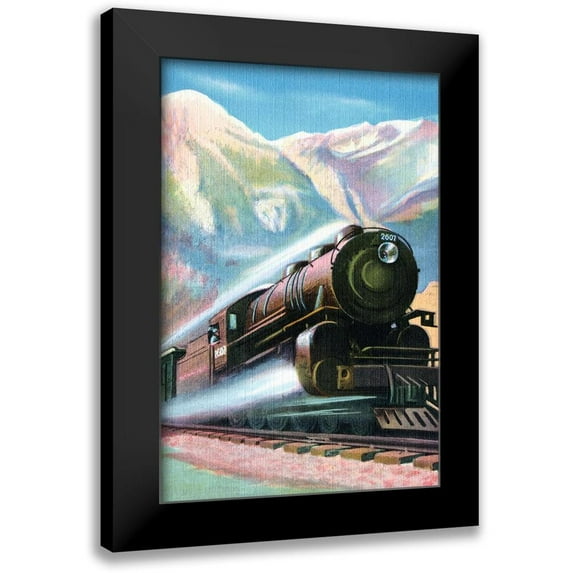 Retrotravel 11x14 Black Modern Framed Museum Art Print Titled - Steaming Full Speed Ahead