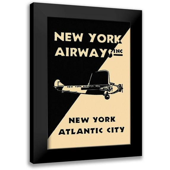 Retrotravel 13x18 Black Modern Framed Museum Art Print Titled - New York Airways Inc
