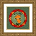 thumbnail image 1 of Retrotravel 15x15 Gold Ornate Wood Framed with Double Matting Museum Art Print Titled - Faucett Aviation Airline Luggage Label, 1 of 4