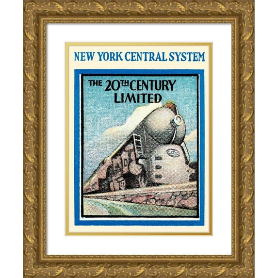 Retrotravel 15x18 Gold Ornate Wood Framed with Double Matting Museum Art Print Titled - New York Central System - The 20th Century Limited
