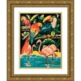 thumbnail image 1 of Retrotravel 15x18 Gold Ornate Wood Framed with Double Matting Museum Art Print Titled - Tropical Hobbyland - Birds, 1 of 4