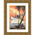 thumbnail image 1 of Retrotravel 17x24 Gold Ornate Wood Framed with Double Matting Museum Art Print Titled - City of Honolulu, 1 of 4