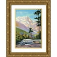 thumbnail image 1 of Retrotravel 17x24 Gold Ornate Wood Framed with Double Matting Museum Art Print Titled - Steaming Through the Valley, 1 of 4