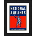 thumbnail image 1 of Retrotravel 23x32 Black Ornate Wood Framed with Double Matting Museum Art Print Titled - Nation Airlines - The Buccaneer Route, 1 of 4
