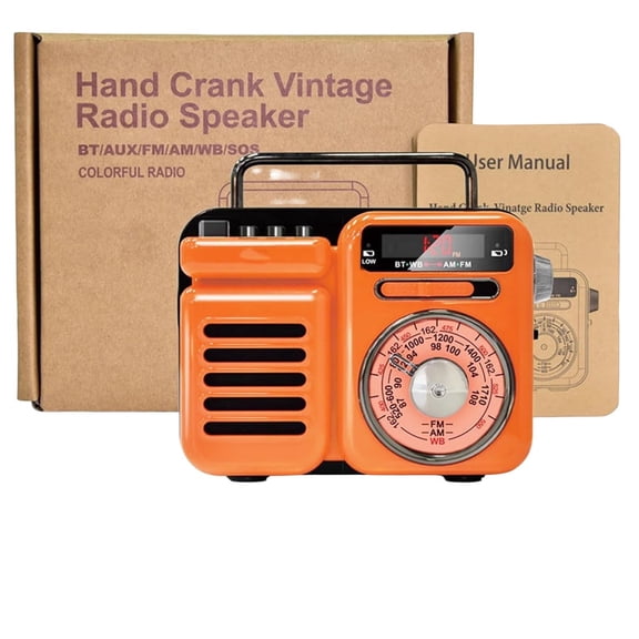 Retrowave 7-in-1 Portable Radio with Bluetooth, TF/USB/AUX Playback, Rechargeable, Flashlight, Sleep Timer, SOS Alarm  Ideal for Indoor Decor, Camping & Emergency Use