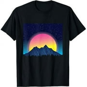 Retrowave Mountain Landscape Vaporwave Aesthetic Graphic T-Shirt