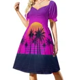 thumbnail image 1 of Retrowave Sunset and Palm Trees Sleeveless Dress summer dress for women 2024 Dress vintage women's summer 2024, 1 of 7