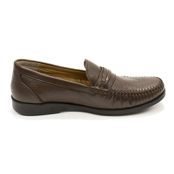 Retto Men's Eastern Leather Penny Loafer, Brown,8 M US