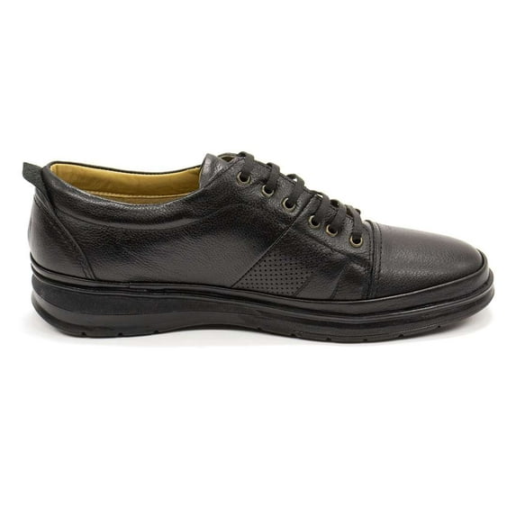 Retto Men's Ensa Casual Leather Sneaker, Black,9 M US