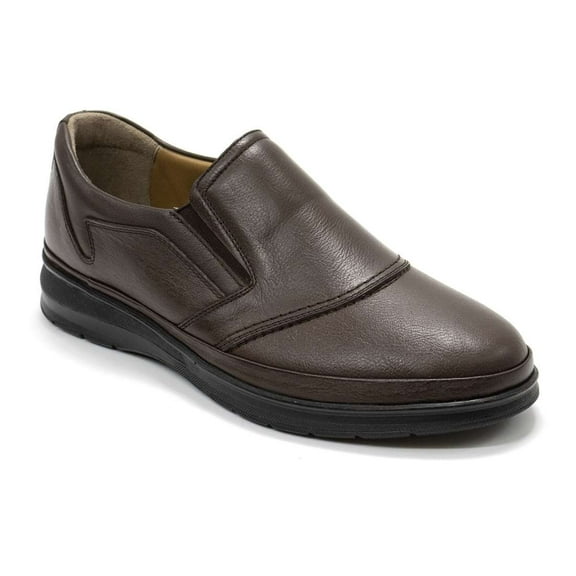 Retto Men's Rombae Casual Leather Slip-on Shoe, Brown,9 M US