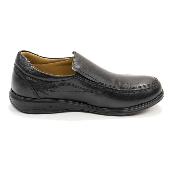 Retto Men's Tucker Comfort Leather Slip-on Loafer, Black,11 M US