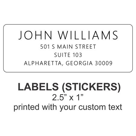 Return Address Labels, White - Custom Printed Personalized Stickers, 250 Adhesive Peel and Stick Mailing Labels - for Wedding Invitations, Christmas Holiday Cards, Business Mailers