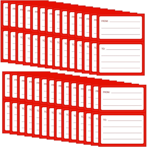 to from Return Address Mailing Labels 60 Pcs Blank Self Adhesive Mail Shipping Label 4.5x3.5Inch Postage Guaranteed Stickers Handwriting to/from Tags for Package, Gift, Box, Envelopes Red -