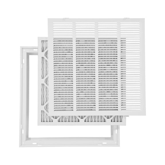 Return Air Filter Grille 20x20 - Wall Mounted Vent with Filter - Durable Steel HVAC Register - Adjustable Airflow for Home & Office Ventilation