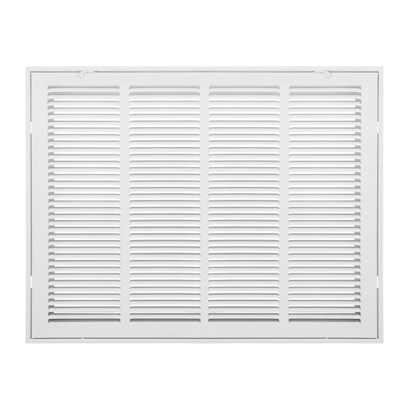 Return Air Filter Grille Fits W24 x H18 in Duct Opening, Steel Vent Cover with Flip-Open Design, Rust-Resistant Powder Coating, Angled Blades for Quiet Airflow, Easy Installation for Ceiling or Wall