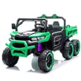 thumbnail image 1 of Xuanlur 24V Ride On Toys for Big Kids W/20" Seat, 4WD 6X6 2 Seater Ride On Dump Truck with Remote Control, 3 Speeds, High Efficiency Battery, 4X100 Motors, Music, Ride On Car for Boys Girls, Green, 1 of 7