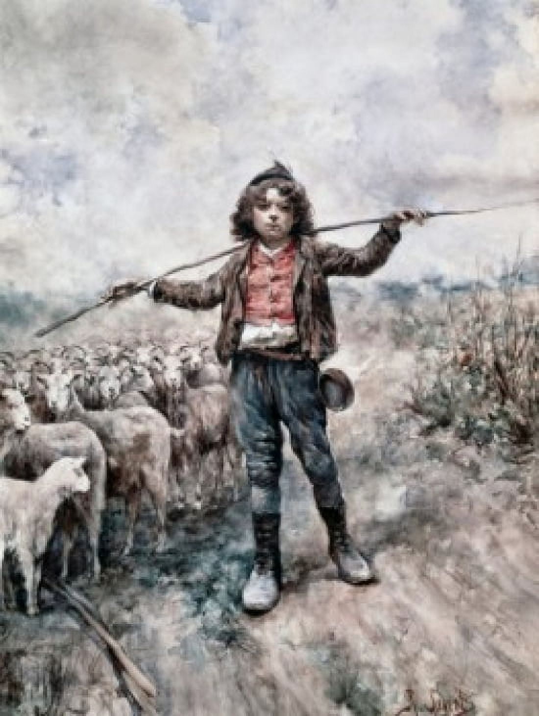 Return From Pasture Rafael Senet (1856-1926 Spanish) Canvas Art - Rafael Senet (18 x 24)