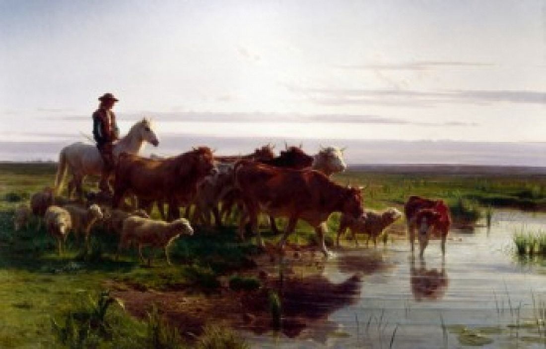 Return From The Pasture Bonheur Rosa (1822-1899French) Canvas Art - Rosa Bonheur (18 x 24)