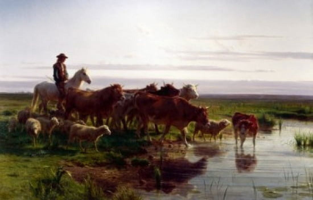 Return From The Pasture Bonheur Rosa (1822-1899French) Canvas Art - Rosa Bonheur (24 x 36)