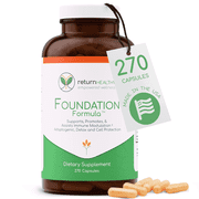 Return Healthy Foundation Formula Immune Supplement for Women and Men, with Japanese Knotweed Root, Cats Claw, and Milk Thistle, 270 Natural Capsules