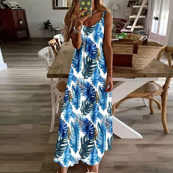 Return Items On My Online Purchase Plus Size Womens Clothes Female Dresses Sleeveless Spaghetti Strap Maxi Dress Floral Boho Summer Dresses Casual Flowy Dresses Beach Vacation Sundress Flash