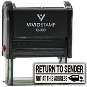 Return To Sender Not At This Address (Mail Van) Self Inking Rubber Stamp (Black Ink) - Q-300