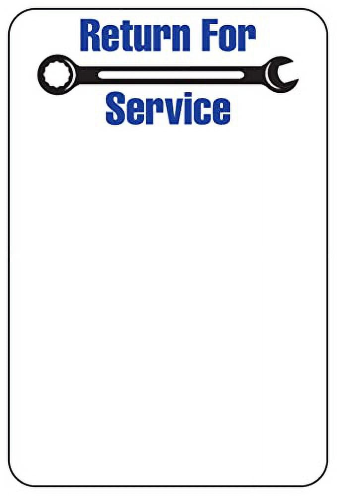 Return for Service Oil Change Printer Stickers Static Cling (Roll of
