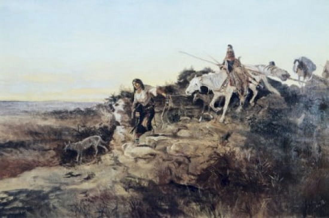Return from Hunt Charles Marion Russell (1865-1926American) Canvas Art - Charles Marion Russell (18 x 24)