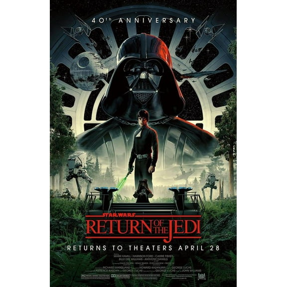 Return &of The &Jedi 40th Anniversary Poster 80s Classic Movie Posters Prints Bedroom Decor Silk Canvas for Wall Art Print Gift Home Decor Unframe Poster 12x18Inch,30x46cm inch