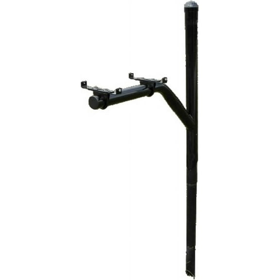 Return-to-Center Swing Away Snowplow Proof Mailbox Post - Black Steel Mailbox Extender (30 Inch)