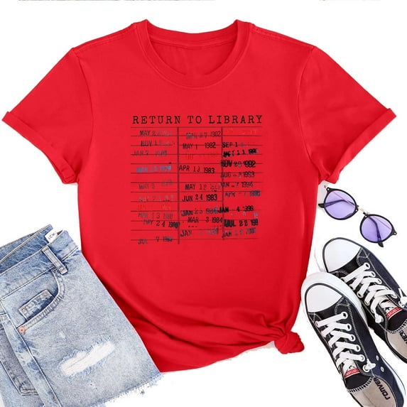 Return to Library Women's T-Shirt – Funny Retro Book Lover Tee for Readers, Librarians, and Literature Fans