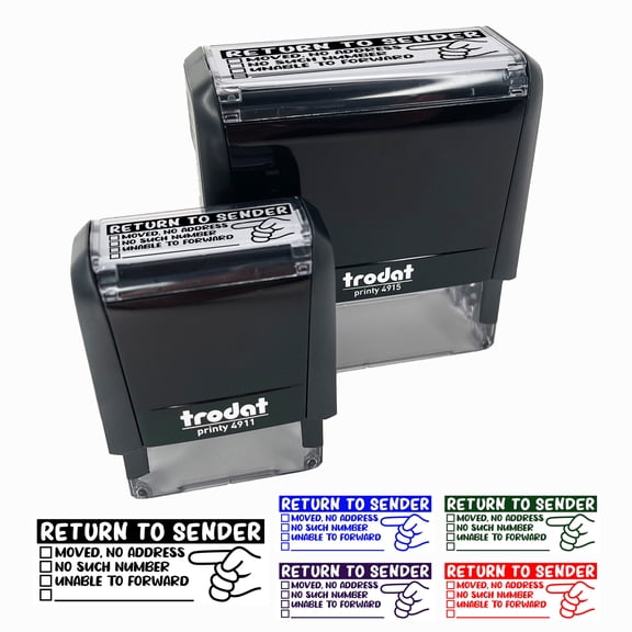 Return to Sender Fill-in Letter Mail Self-Inking Rubber Stamp Ink Stamper for Business Office - Green Ink - Small 1-1/2 Inch