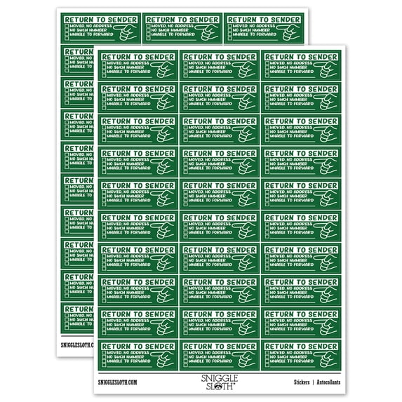 Return to Sender Fill-in Letter Mail Sticker Set - Dark Green - Matte Finish - 1.75" Medium
