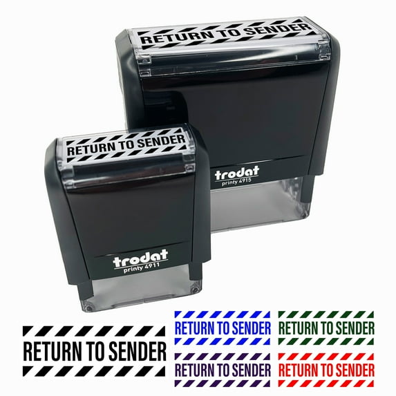 Return to Sender Mail Delivery Service Self-Inking Rubber Stamp Ink Stamper for Business Office - Brown Ink - Large 2-2/4 Inch