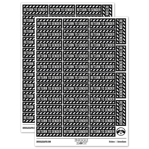 Return to Sender Mail Delivery Service Sticker Set - Black - Gloss Finish - 1.5" Small
