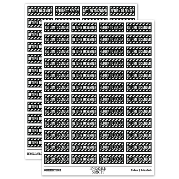 Return to Sender Mail Delivery Service Sticker Set - Black - Matte Finish - 1.25" Mini