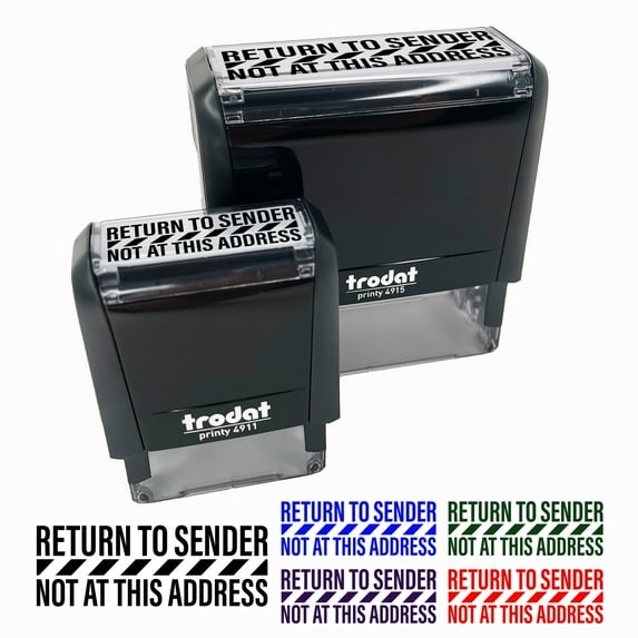 Return to Sender Not at this Address Mail Delivery Service Self-Inking Rubber Stamp Ink Stamper for Business Office - Green Ink - Large 2-2/4 Inch