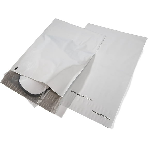 Returnable Poly Mailers, 14 x 17, White, 500/Case