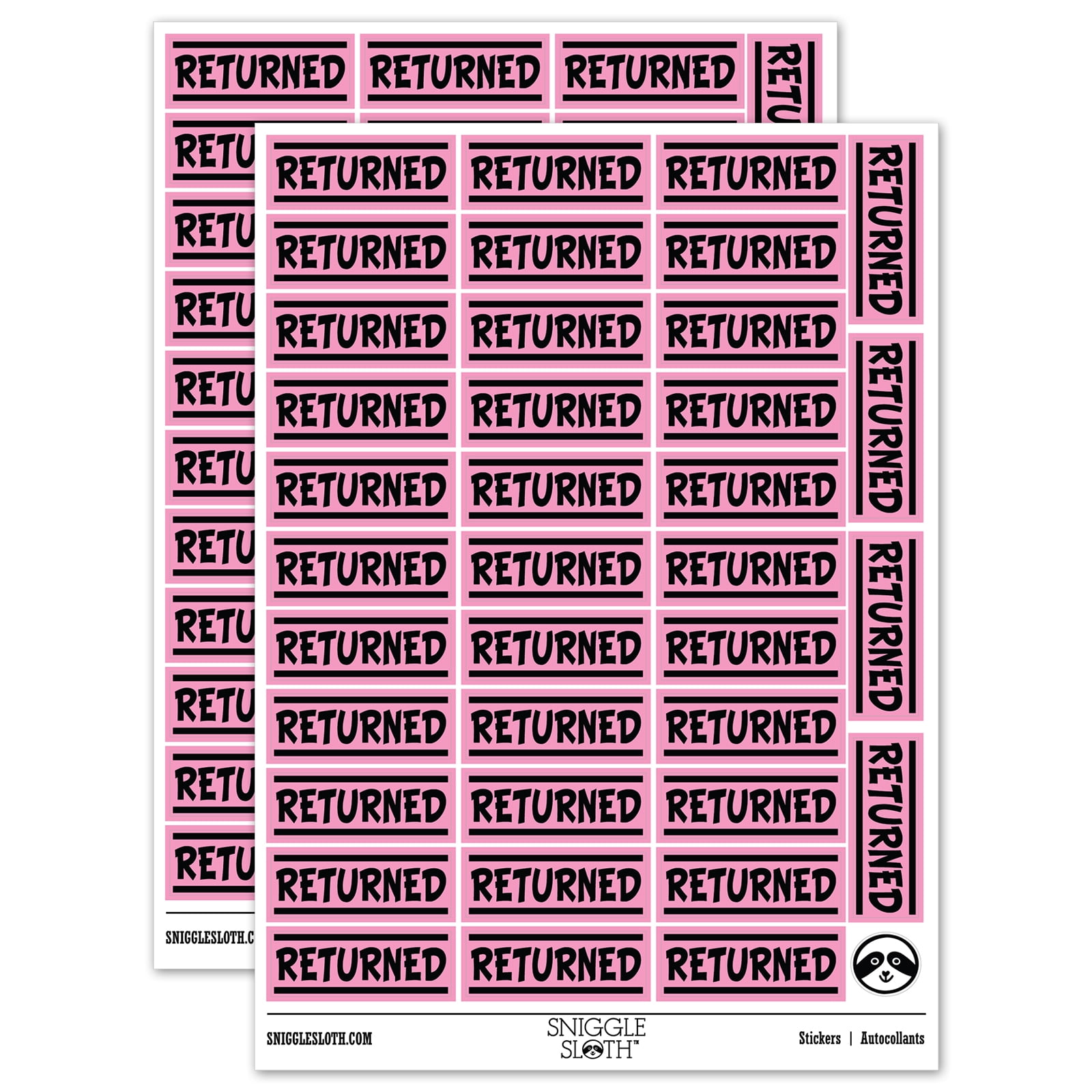 Returned Border Top Bottom Sticker Set - Light Pink - Gloss Finish - 1. ...