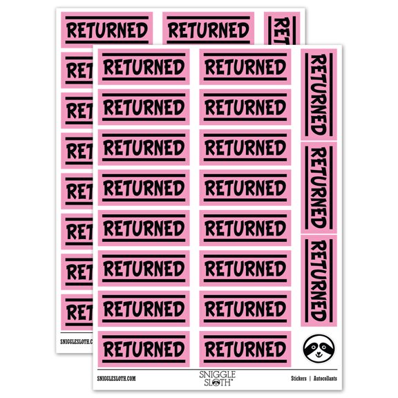 Returned Border Top Bottom Sticker Set - Light Pink - Matte Finish - 2.00" Large