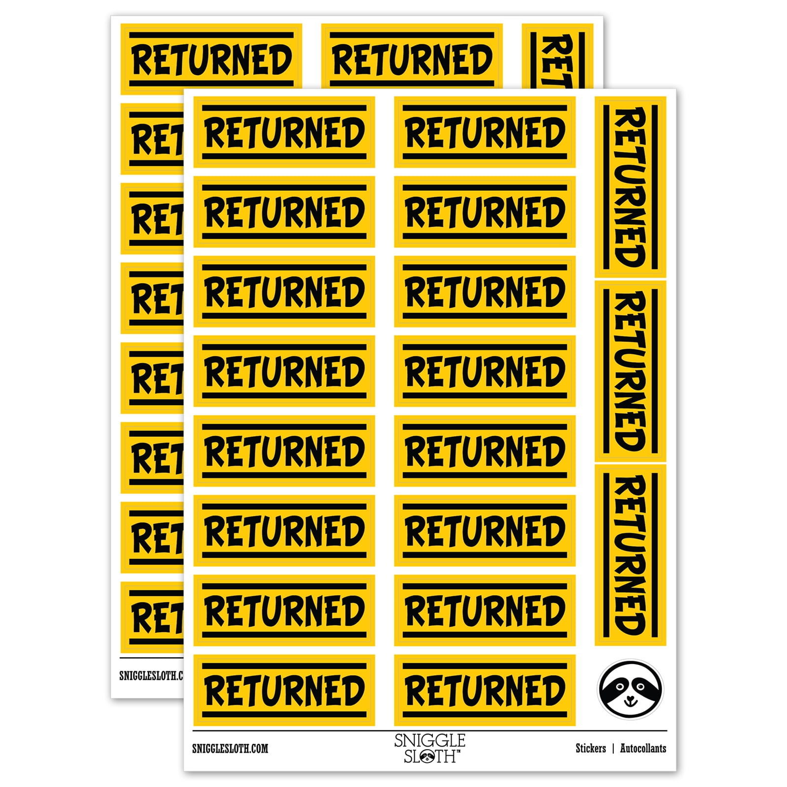 Returned Border Top Bottom Sticker Set Yellow Gloss Finish 2.00