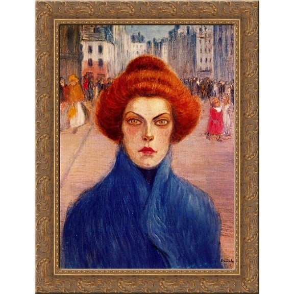 Returning Home 24x18 Gold Ornate Wood Framed Canvas Art by Theophile Steinlen