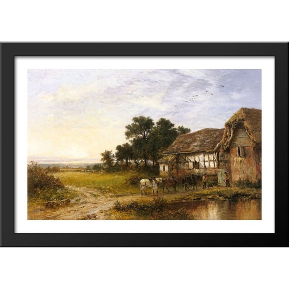 Returning Home 40x28 Large Black Wood Framed Print Art by Benjamin Williams Leader