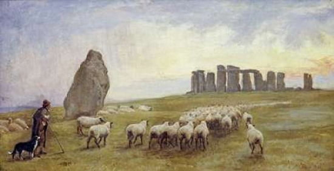 Returning Home Stonehenge Wiltshire Canvas Art - Edgar Barclay (10 x 20)
