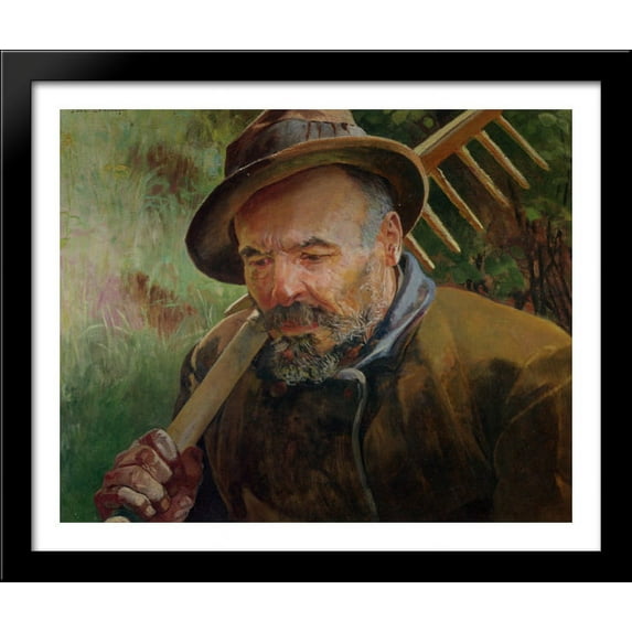 Returning from the Fields 34x28 Large Black Wood Framed Print Art by Jacek Malczewski