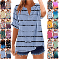 thumbnail image 1 of Xdegoge Short Sleeve Womens Tops Plus Size V Neck T Shirt Floral Printed Summer Tunic Tops Oversized Loose Fit Boho Blouses, 1 of 6