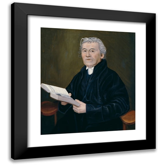 Reuben Moulthrop 12x14 Black Modern Framed Museum Art Print Titled - Reverend Ammi Ruhamah Robbins (1812)