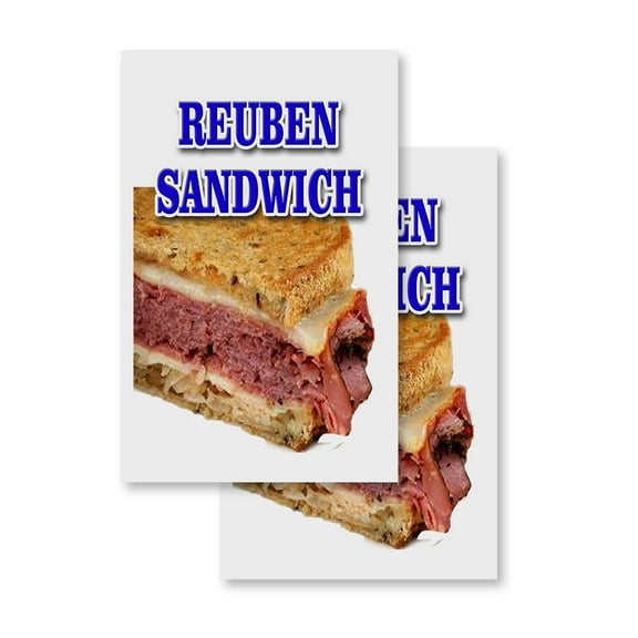 Reuben Sandwich (2-PACK) 24" x 36" Vinyl Decals | Sign Insert Peel & Stick Decals Stickers Window Signs