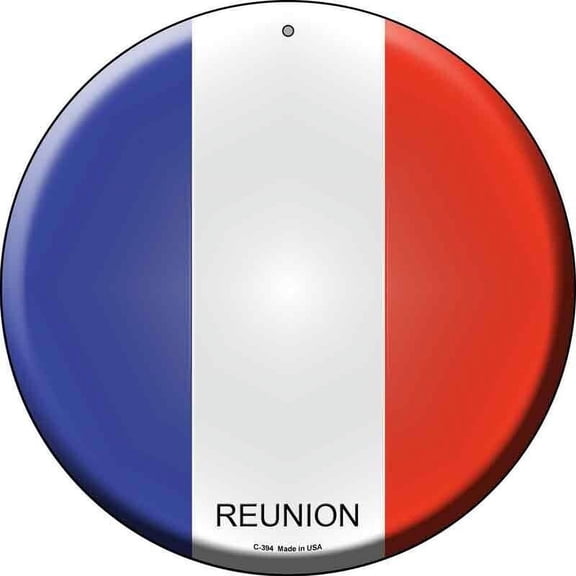 Reunion Novelty Round Circular Metal Sign Home Garage Wall Decor Size: 8 x 8 inch